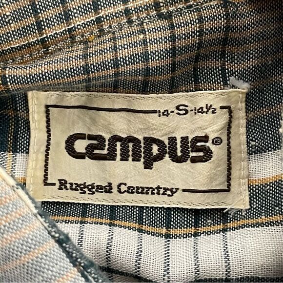 Campus Shirt‎ Mens Small Plaid Button Up Camp Hiking Short Sleeve Multicolored - Picture 10 of 12